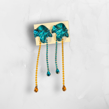 Load image into Gallery viewer, Teal Jellyfish Earrings