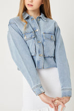 Load image into Gallery viewer, Cropped Denim Jacket