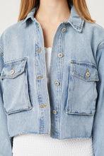 Load image into Gallery viewer, Cropped Denim Jacket