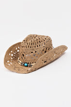 Load image into Gallery viewer, Straw Beaded Cowgirl Hat