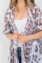 Load image into Gallery viewer, Gray Leopard and Hearts Cover Up