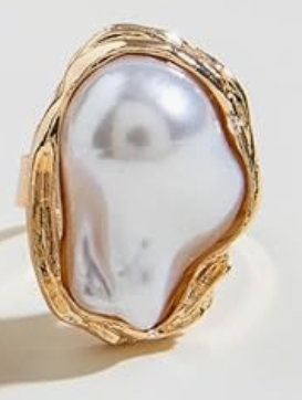Irregular Shape Pearl Ring