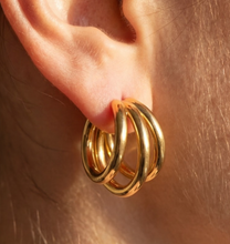 Load image into Gallery viewer, Stainless Steel Layered Tube Earrings