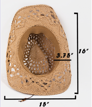 Load image into Gallery viewer, Straw Beaded Cowgirl Hat
