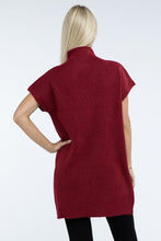 Load image into Gallery viewer, Mock Neck Short Sleeve Sweater Dress with Pocket