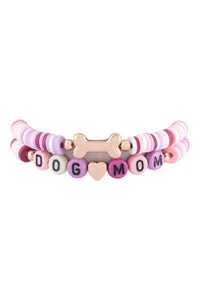 Dog Mom Rubber Beads Bracelets