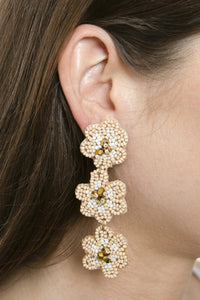 3 Drop Flower Earrings