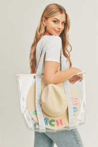 HAT CARRYING CLEAR TOTE BAG-BLUE