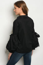 Load image into Gallery viewer, Black Puff Sleeves Top