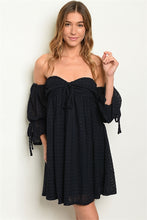 Load image into Gallery viewer, Navy Off Shoulder Dress