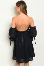 Load image into Gallery viewer, Navy Off Shoulder Dress