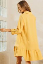 Load image into Gallery viewer, Mustard Ruffle Hem Dress