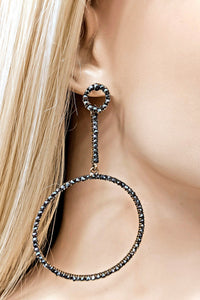 Charcoal Rhinestones Earrings