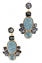 Load image into Gallery viewer, Gray Druzy Stone Earrings