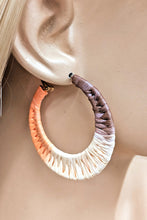 Load image into Gallery viewer, Tri-Color Raffia Hoops