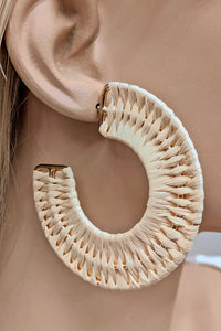 Hoop Braided Raffia Earrings