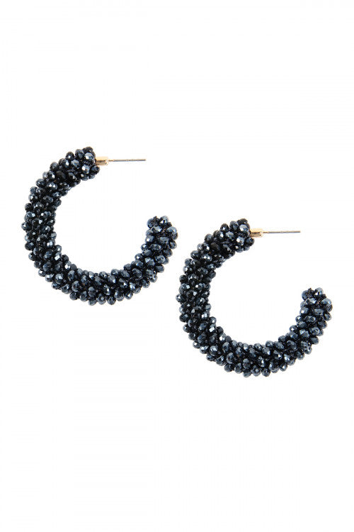 Hematite Glass Beads Hoops