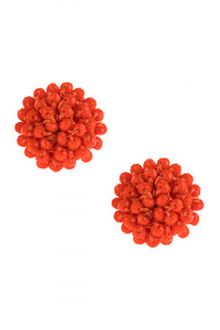 Coral Beads Rounds Earrings