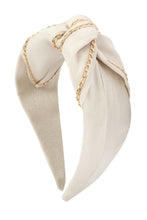 Load image into Gallery viewer, Gold Chain Ivory Headband