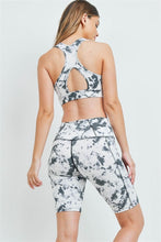 Load image into Gallery viewer, WHITE BLACK TIE DYE TOP &amp; SHORT SET