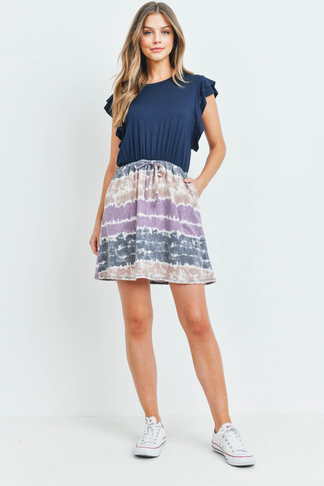 FLUTTER SLEEVES TIE DYE BOTTOM DRESS (Mommy and Me)