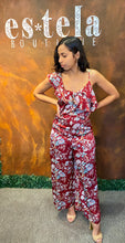 Load image into Gallery viewer, Burgundy Floral Jumpsuit