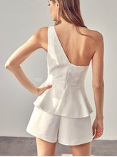 Load image into Gallery viewer, Ruffle One Shoulder Romper