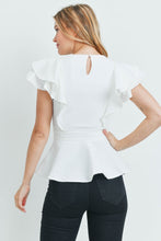 Load image into Gallery viewer, White Peplum Top
