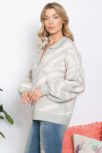 Heather Gray Animal Print Sweater