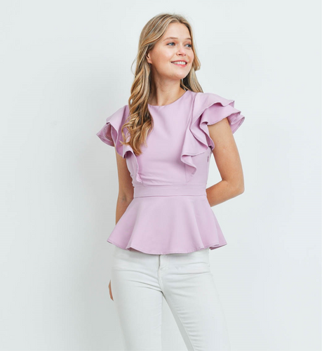 Lavender Peplum Top